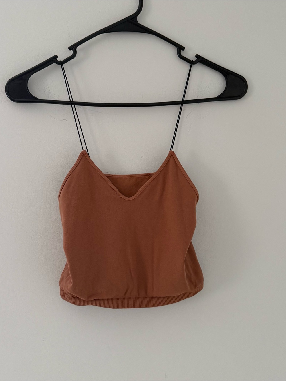 Women's Rust Brown V-Neck Spaghetti Strap Tank Top